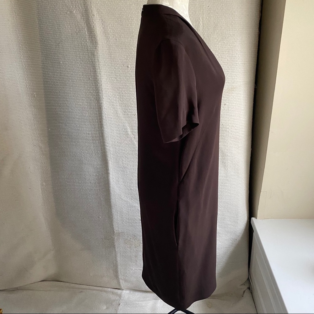 Les Copains S/M Minimalist Short Shift Dress Brown - Picture 3 of 8